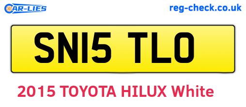 SN15TLO are the vehicle registration plates.