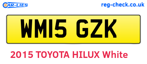 WM15GZK are the vehicle registration plates.