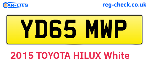 YD65MWP are the vehicle registration plates.
