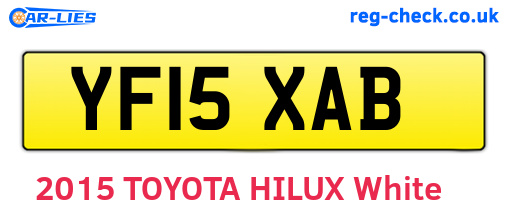 YF15XAB are the vehicle registration plates.