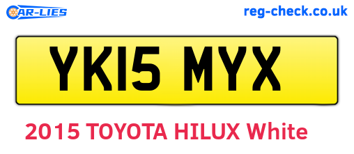 YK15MYX are the vehicle registration plates.