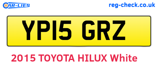 YP15GRZ are the vehicle registration plates.