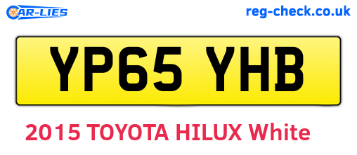YP65YHB are the vehicle registration plates.
