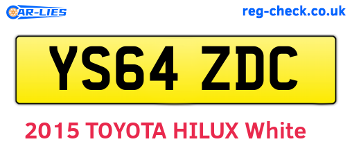 YS64ZDC are the vehicle registration plates.