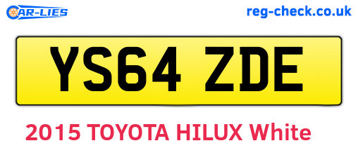 YS64ZDE are the vehicle registration plates.