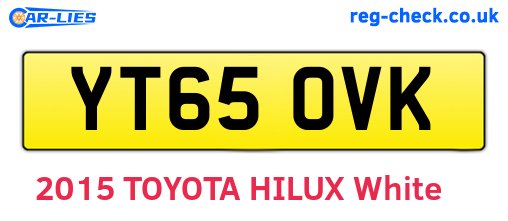 YT65OVK are the vehicle registration plates.