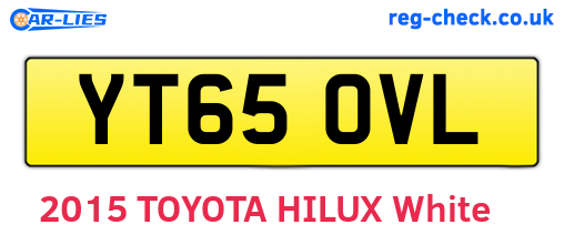 YT65OVL are the vehicle registration plates.