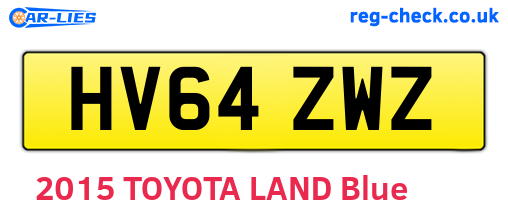 HV64ZWZ are the vehicle registration plates.