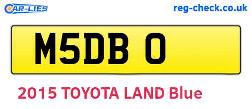 M5DBO are the vehicle registration plates.