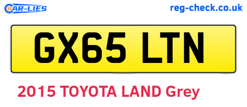 GX65LTN are the vehicle registration plates.