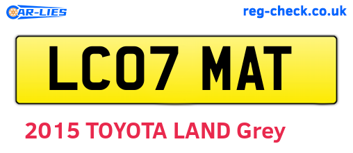 LC07MAT are the vehicle registration plates.