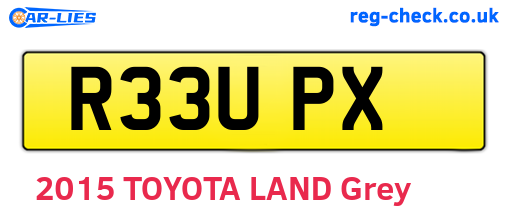 R33UPX are the vehicle registration plates.