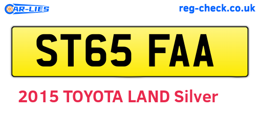 ST65FAA are the vehicle registration plates.