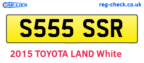 S555SSR are the vehicle registration plates.