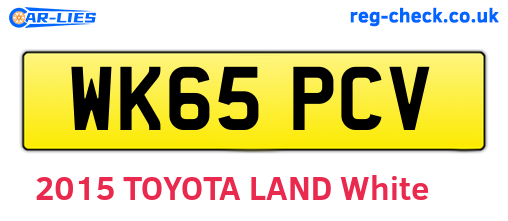 WK65PCV are the vehicle registration plates.