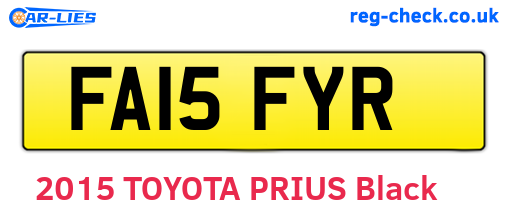 FA15FYR are the vehicle registration plates.
