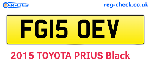 FG15OEV are the vehicle registration plates.