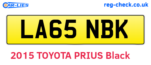 LA65NBK are the vehicle registration plates.