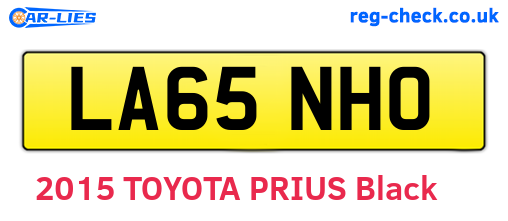 LA65NHO are the vehicle registration plates.