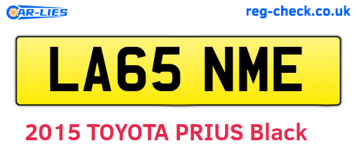 LA65NME are the vehicle registration plates.