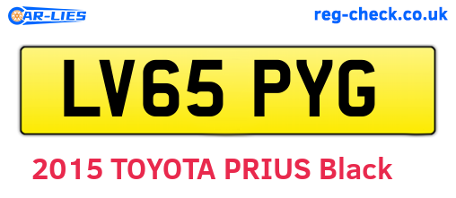LV65PYG are the vehicle registration plates.