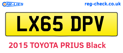 LX65DPV are the vehicle registration plates.