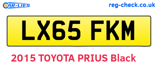 LX65FKM are the vehicle registration plates.