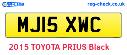 MJ15XWC are the vehicle registration plates.