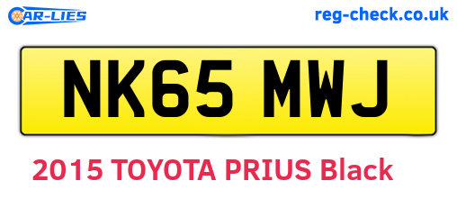 NK65MWJ are the vehicle registration plates.