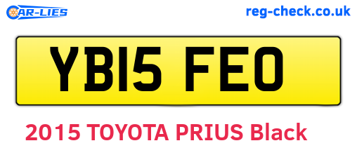 YB15FEO are the vehicle registration plates.