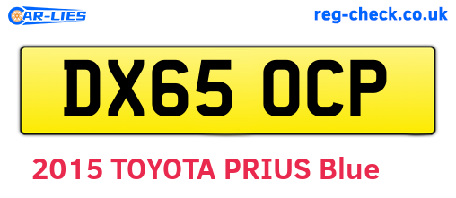 DX65OCP are the vehicle registration plates.