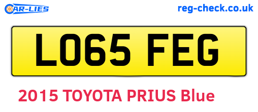 LO65FEG are the vehicle registration plates.