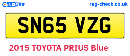 SN65VZG are the vehicle registration plates.