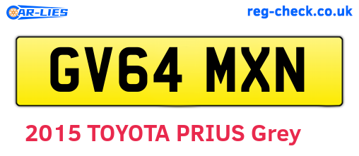 GV64MXN are the vehicle registration plates.