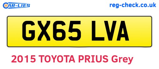 GX65LVA are the vehicle registration plates.