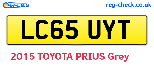 LC65UYT are the vehicle registration plates.