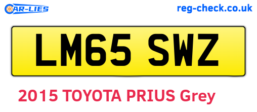LM65SWZ are the vehicle registration plates.