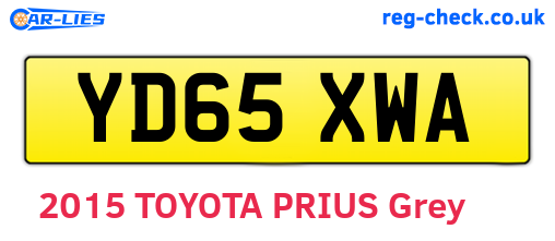 YD65XWA are the vehicle registration plates.