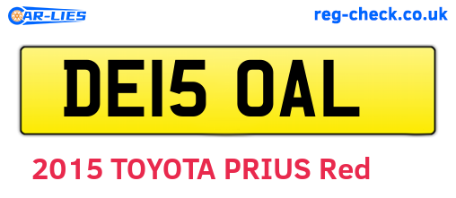DE15OAL are the vehicle registration plates.