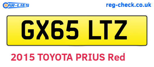 GX65LTZ are the vehicle registration plates.