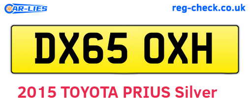 DX65OXH are the vehicle registration plates.