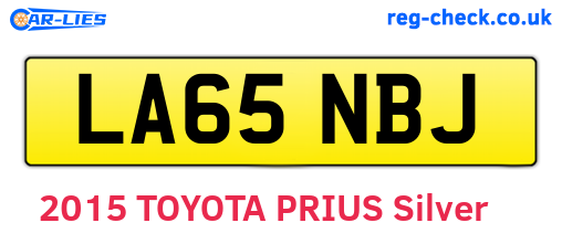 LA65NBJ are the vehicle registration plates.