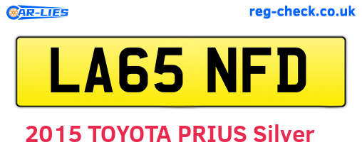 LA65NFD are the vehicle registration plates.