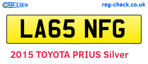 LA65NFG are the vehicle registration plates.