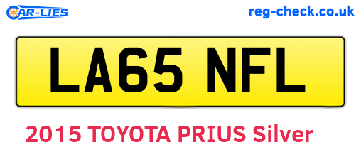 LA65NFL are the vehicle registration plates.