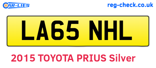 LA65NHL are the vehicle registration plates.