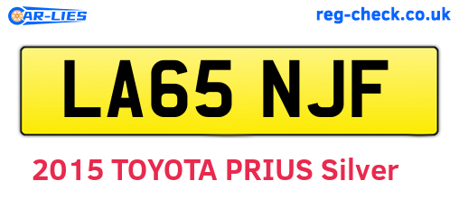LA65NJF are the vehicle registration plates.