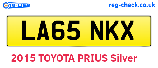 LA65NKX are the vehicle registration plates.
