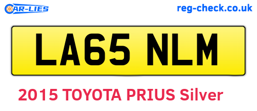 LA65NLM are the vehicle registration plates.