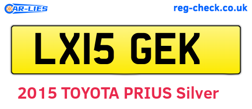 LX15GEK are the vehicle registration plates.